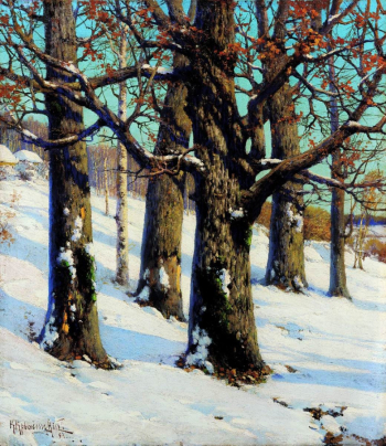 Крыжицкий Константин Яковлевич. Дубы. Холст, масло. 57х50. 1893. Вологодская областная картинная галерея.