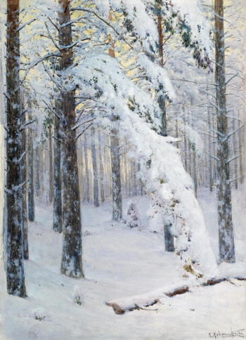 Крыжицкий Константин Яковлевич. Лес зимой. Холст, масло. 55,8х40. 1906. Омский областной музей изобразительных искусств имени М.А.Врубеля.