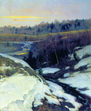 Крыжицкий Константин Яковлевич. Ранняя весна. Холст, масло. 53х44. 1905. Государственная Третьяковская галерея.