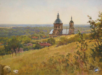 Лапин Игорь Витальевич. Станица Зотовская. Картон, масло. 30х40. 2002. Авторское собрание.
