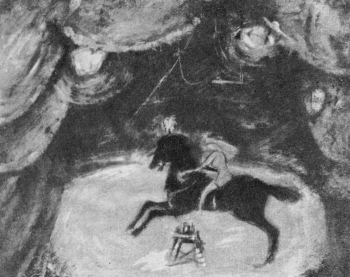Щукин Юрий Прокопьевич. Цирк. Картон, клеевая краска. 53х61. 1926. Местонахождение картины неизвестно.