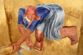Пакулин Вячеслав Владимирович. Жница. Холст, масло. 152х187. 1926-1927. Государственный Русский музей.