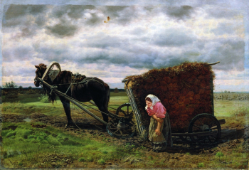 Клодт Михаил Константинович. Крестьянка. Холст, масло. 51х74. 1873. Государственный Русский музей.