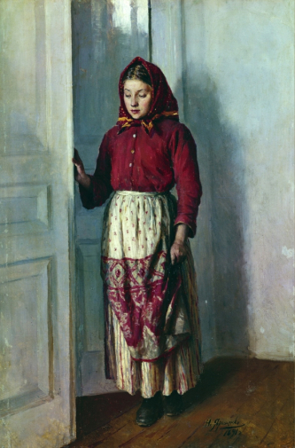 Ярошенко Николай Александрович. Девушка-крестьянка. Холст, масло. 1891. Нижегородский государственный художественный музей.