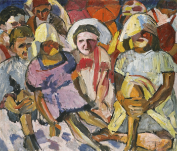 Лентулов Аристарх Васильевич. Дети с зонтиками. Холст, масло. 89х104. 1912. Частное собрание.