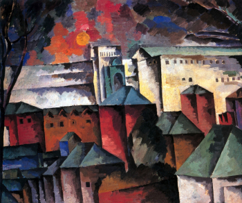Лентулов Аристарх Васильевич. Троице-Сергиева лавра. Холст, масло. 88х107. 1921. Государственный Русский музей.