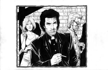 Стив Диллон. Постер к комиксу The Preacher. Иллюстрация. Частное собрание.