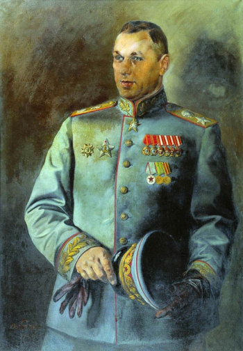 Яковлев Василий Николаевич. Портрет К.К.Рокоссовского. Холст, масло. 196х136. 1944. Курганский областной художественный музей имени Г.А.Травникова.