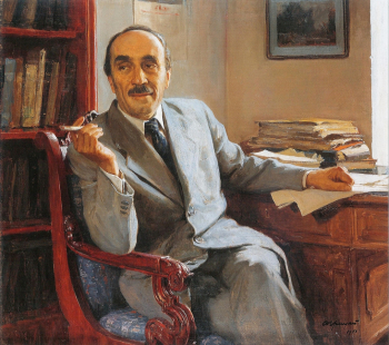 Грицай Алексей Михайлович. Портрет академика Н.Н.Семёнова. Холст, масло. 91х100. 1951. Киевский музей русского искусства.