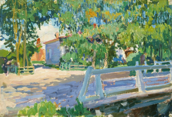 Кардовский Дмитрий Николаевич. Мостик. Этюд. Холст, масло. 33х49. 1906. Государственная Третьяковская галерея.