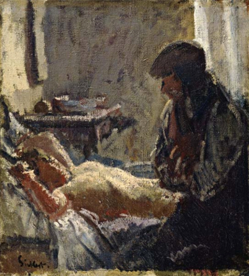 Уолтер Ричард Сикерт. Убийство в Кэмден-Таун. Холст, масло. 61х40,6. 1908-1909. Частное собрание.