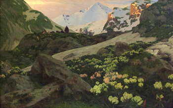 Кандауров Антон Иванович. Предгорья Кавказа. Холст, масло. 89,5х143,5. 1899. Частное собрание.