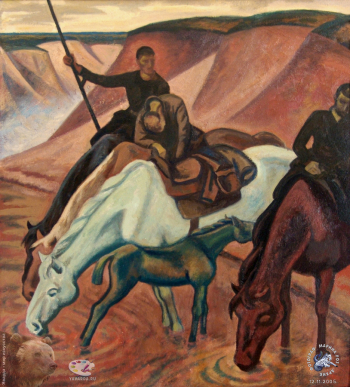 Полиптих `Рубежи жизни Родины. Война и мир`. После боя. 20-е годы.