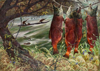 Френц Владимир (Рейнгардт) Рудольфович. Лов красной рыбы на Камчатке. Холст, масло. 1968. Камчатский краевой художественный музей.