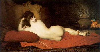 Жюль Жозеф Лефевр. Одалиска. Холст, масло. 40,3х79. 1874. Чикагский институт искусств.