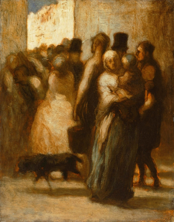 Оноре Викторен Домье. На улице. Доска, масло. 10,5х8,5. 1840-1850. Коллекция Филлипс.
