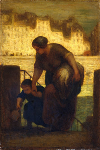 Оноре Викторен Домье. Прачка. Доска, масло. 48х33. 1860-е. Метрополитен-музей.