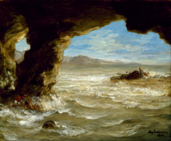 Эжен Делакруа. Лодка. Холст, масло. 38,1х45,1. 1862. Музей изящных искусств (Хьюстон).