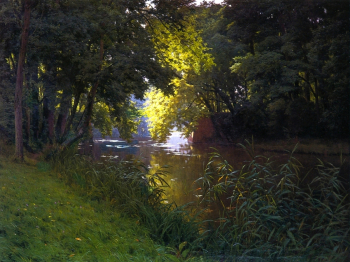 Анри Бива. У реки. Холст, масло. 122х162. Частное собрание.