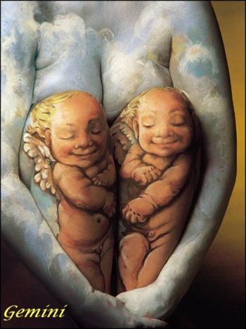 Руди Эвертс. Серия Зодиарт (Zodiart). Близнецы. Боди-арт.