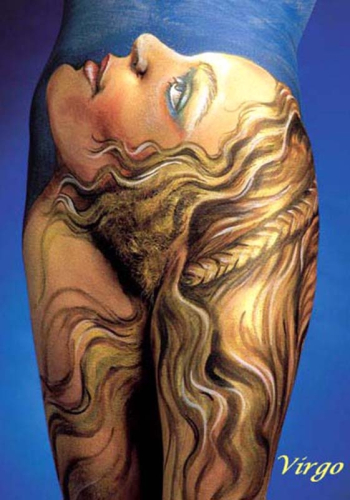 Руди Эвертс. Серия Зодиарт (Zodiart). Дева. Боди-арт.
