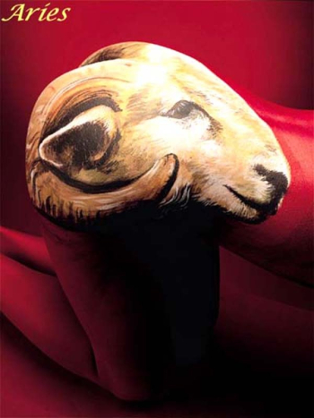 Руди Эвертс. Серия Зодиарт (Zodiart). Овен. Боди-арт.