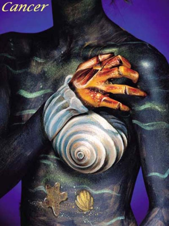 Руди Эвертс. Серия Зодиарт (Zodiart). Рак. Боди-арт.