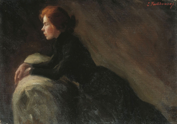 Гольдингер Екатерина Васильевна. В раздумье. Холст, масло. 40х57. 1907. Государственный художественный музей Алтайского края.
