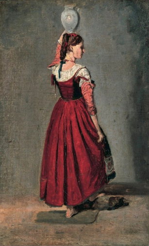 Жан-Батист Камиль Коро. Итальянка. Холст, масло. 33,4х21,3. 1826-1828. Художественный музей Бриджстоун.