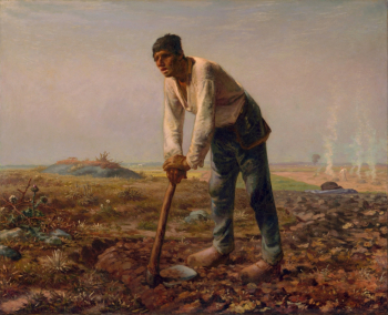 Жан-Франсуа Милле. Мужчина с мотыгой. Холст, масло. 80х99,1. 1860-1862. Центр Гетти.