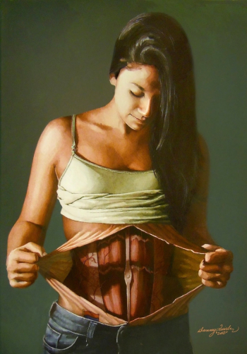 Дэнни Квирк. Девушка демонстрирует животик. 2012. Частное собрание.