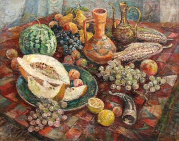 Бебутова Елена Михайловна. Восточный натюрморт. Холст, масло. 62,4х80,7. 20 век. Частное собрание.