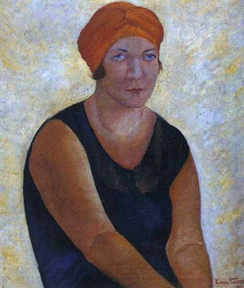 Бебутова Елена Михайловна. Портрет Яунзем Ирмы Петровны. Холст, масло. 64х55,5. 1928. Государственный Русский музей.