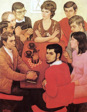 Ракша Юрий Михайлович. Современники. Холст, масло. 149х120. 1970. Калужский музей изобразительных искусств.