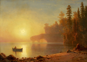 Альберт Бирштадт. Индейское каноэ. Холст, масло. 69х90. 1886. Художественный музей Блэнтона.
