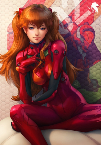 Стэнли Лау. Asuka Langley. Иллюстрация к аниме Evangelion.
