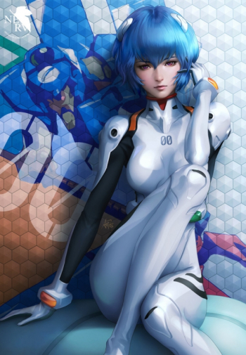 Стэнли Лау. Rei Ayanami. Иллюстрация к аниме `Evangelion`.