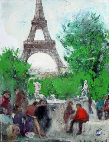 Слепышев Анатолий Степанович. Tour Eiffel. Холст, масло. 116х89. 1992. Частное собрание.