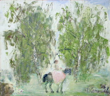 Слепышев Анатолий Степанович. Амазонка. Холст, масло. 88х100. 1998. Частное собрание.