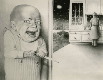 Лори Липтон. Last Night I Dreamt I Murdered Mommy. Бумага, карандаш. 63,5x91. 1980. Частное собрание.