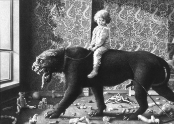 Лори Липтон. Leashed Passion. Бумага, карандаш. 70x100. 1996. Частное собрание.