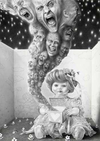 Лори Липтон. Pandora`s Box. Бумага, уголь и карандаш. 99x71. 2011. Частное собрание.