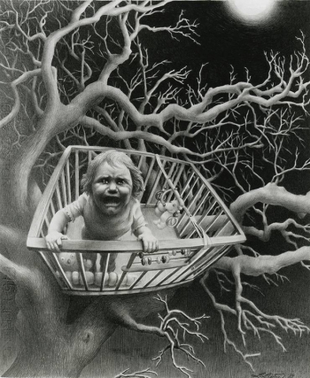 Лори Липтон. When the Bough Breaks. Бумага, карандаш. 37x45. 1989. Частное собрание.