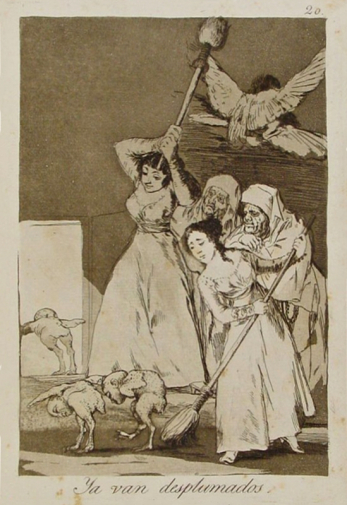 Франсиско Гойя. Вот они и ощипаны. Бумага, офорт. 20х14. 1799. Библиотека Каталонии.