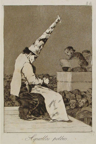Франсиско Гойя. Из той пыли. Бумага, офорт. 20х14. 1799. Библиотека Каталонии.