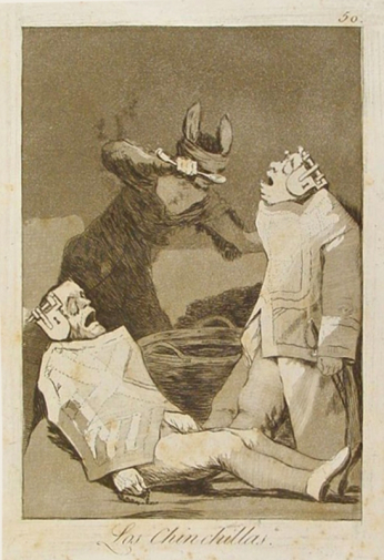 Франсиско Гойя. Сурки. Бумага, офорт. 20х14. 1799. Библиотека Каталонии.