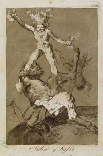 Франсиско Гойя. Вверх и вниз. Бумага, офорт. 20х14. 1799. Библиотека Каталонии.