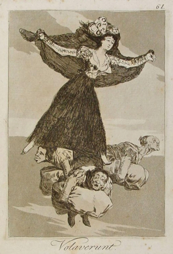 Франсиско Гойя. Они взлетели. Бумага, офорт. 20х14. 1799. Библиотека Каталонии.