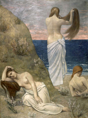 Пьер Сесиль Пюви де Шаванн. Девушки у моря. Холст, масло. 61х46. 1879. Музей Орсе.