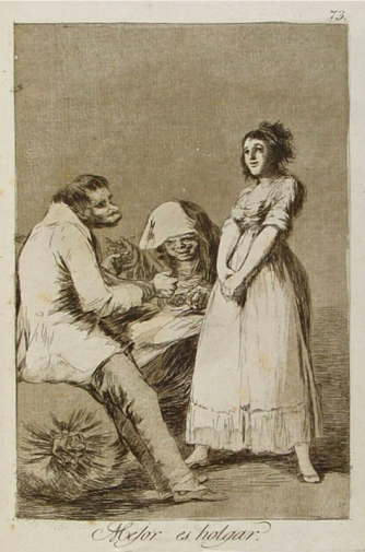 Франсиско Гойя. Лучше бездельничать. Бумага, офорт. 20х14. 1799. Библиотека Каталонии.